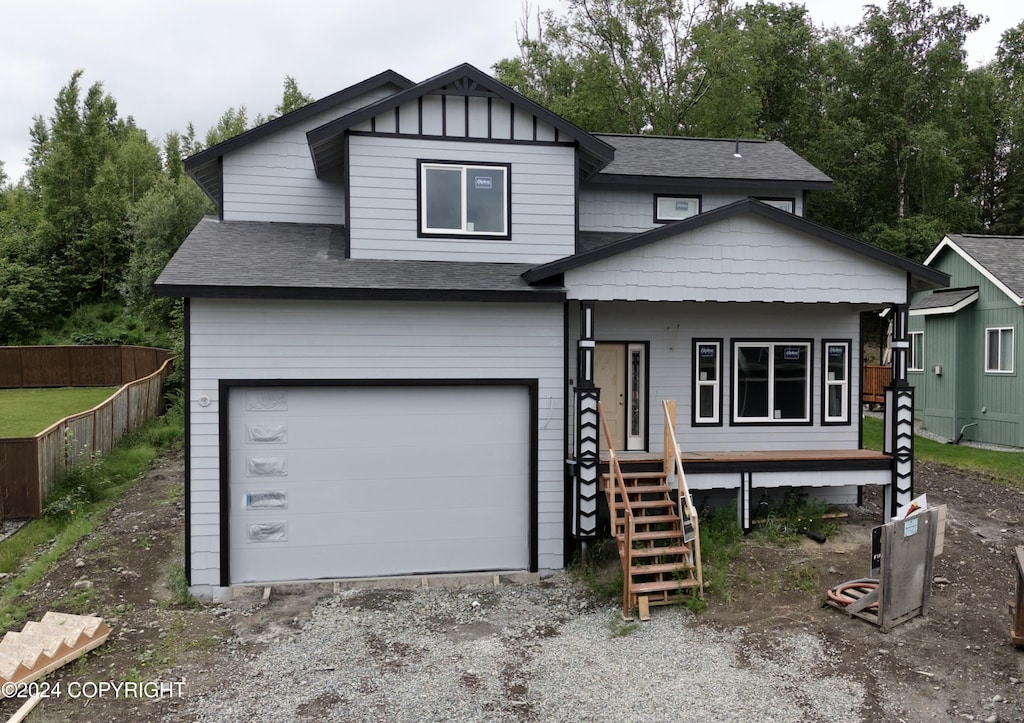 view of front facade featuring a garage