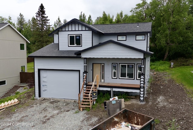 view of front facade featuring a garage