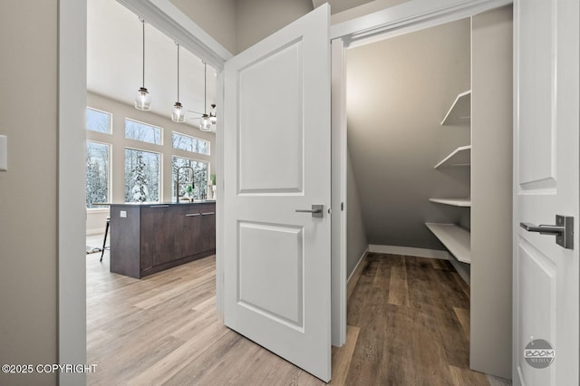 interior space with light wood-type flooring