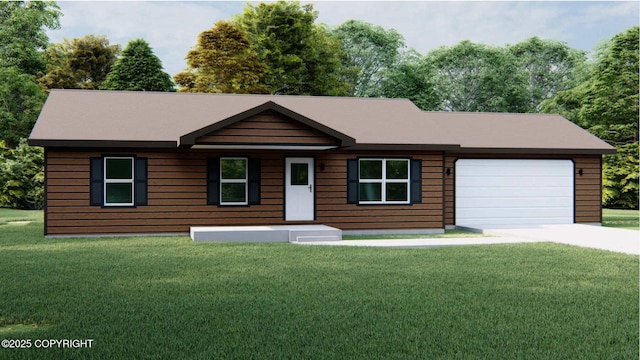 L12 Jasmine Rd, Chugiak, AK 99567 - ranch-style home with a garage, a front lawn, and driveway