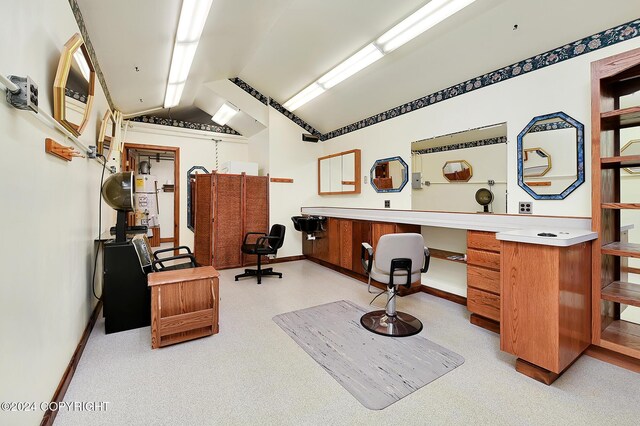 2795 Watergate Way, Kenai, AK 99611 - office featuring lofted ceiling and secured water heater