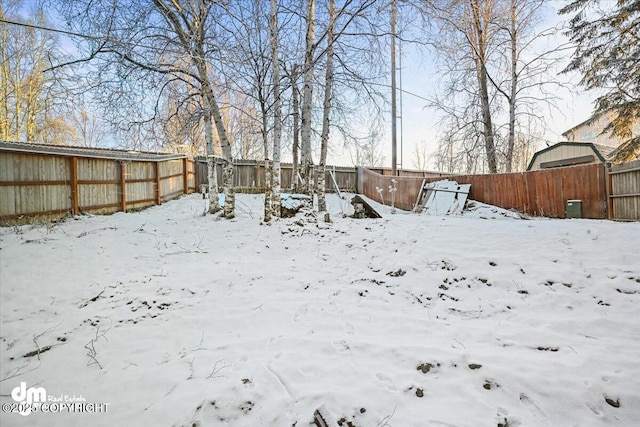 view of snowy yard