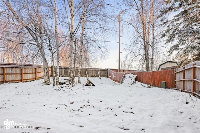 view of snowy yard