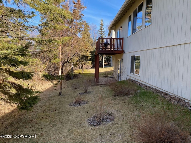 view of yard featuring a deck