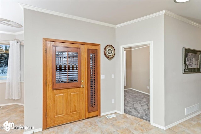 entryway with ornamental molding