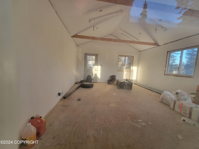 interior space featuring lofted ceiling