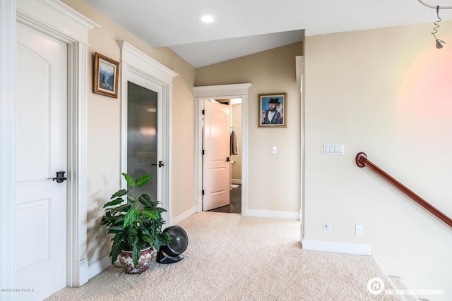 16643 Woods Pointe Cir, Anchorage, AK 99516 - corridor with carpet flooring and recessed lighting