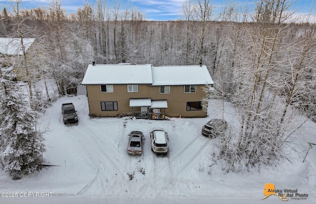 view of snowy aerial view