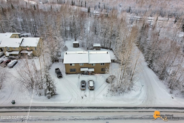 view of snowy aerial view