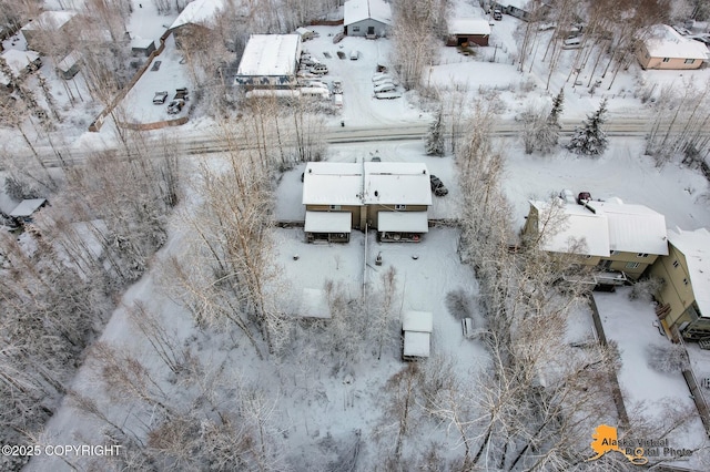 view of snowy aerial view