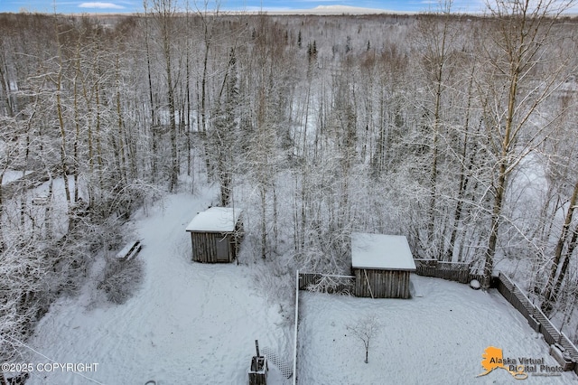 view of snowy aerial view