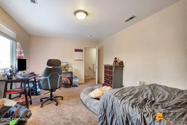 bedroom featuring carpet flooring