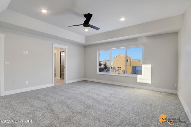 8803 Chalk Hill Loop, Anchorage, AK 99502 - carpeted spare room featuring ceiling fan and recessed lighting