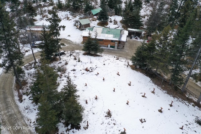 view of snowy aerial view