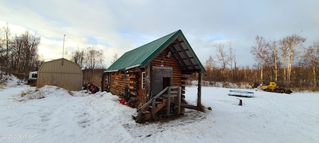 view of snow covered structure