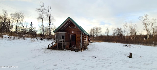 view of snow covered structure