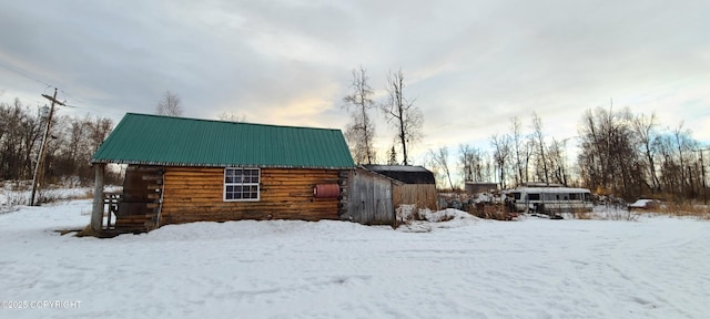 view of snow covered structure