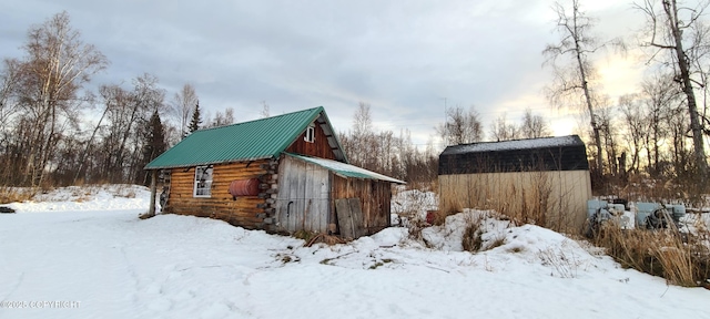 view of snow covered structure