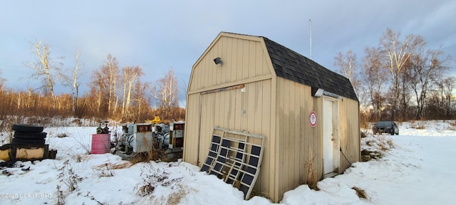 view of snow covered structure