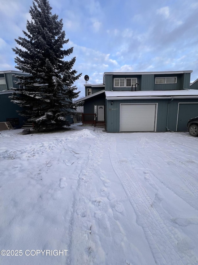 view of front property with a garage