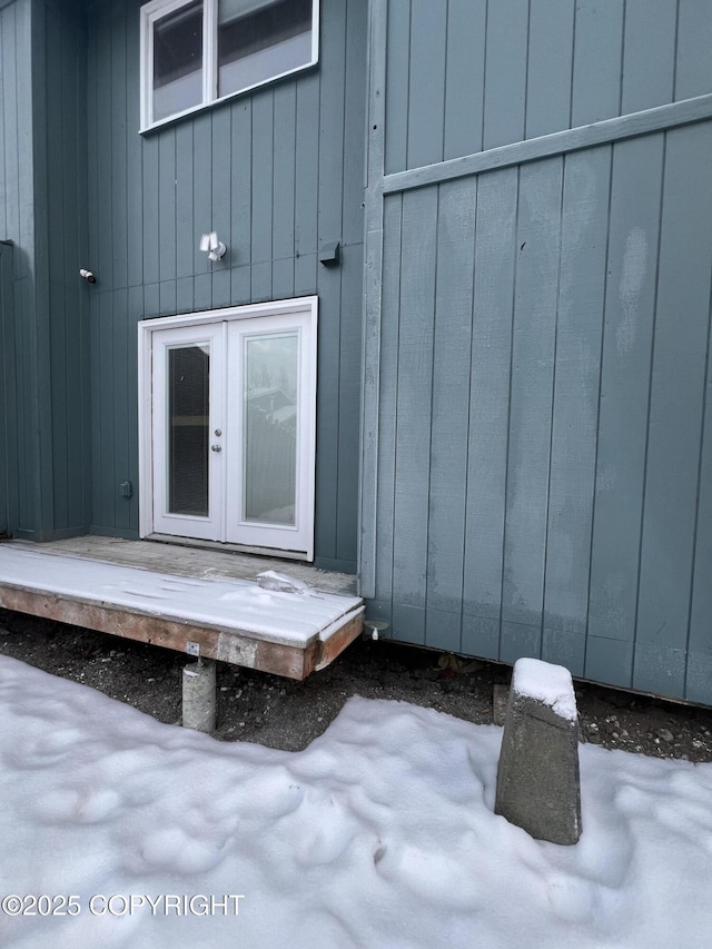 doorway to property with french doors