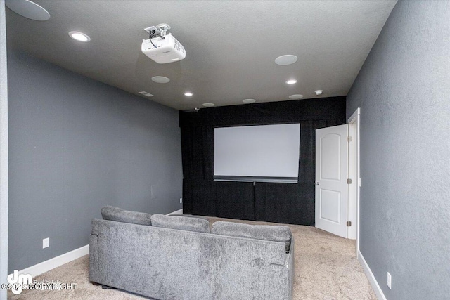 view of carpeted home theater