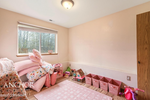 recreation room featuring hardwood / wood-style floors