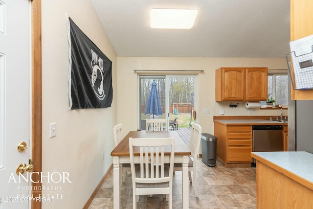 kitchen with stainless steel dishwasher and sink