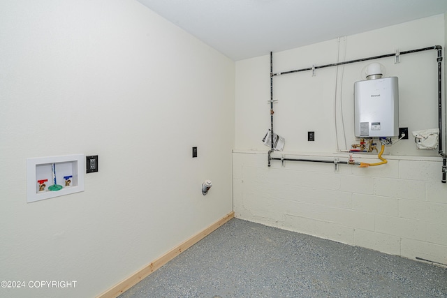 washroom with hookup for a washing machine and water heater