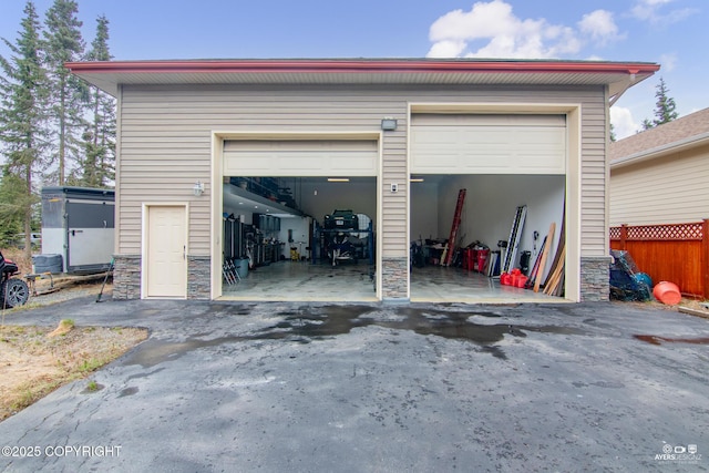 view of garage