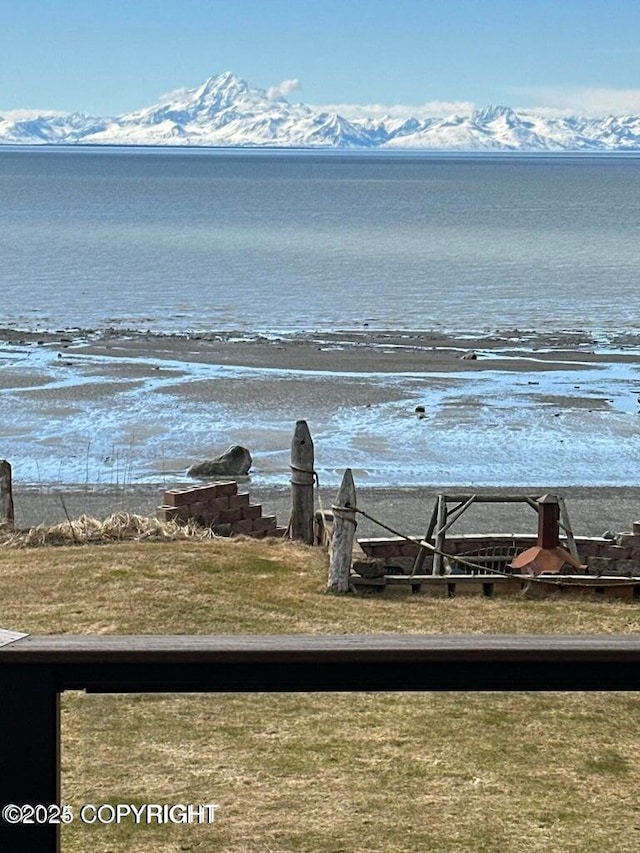 view of water feature with a mountain view