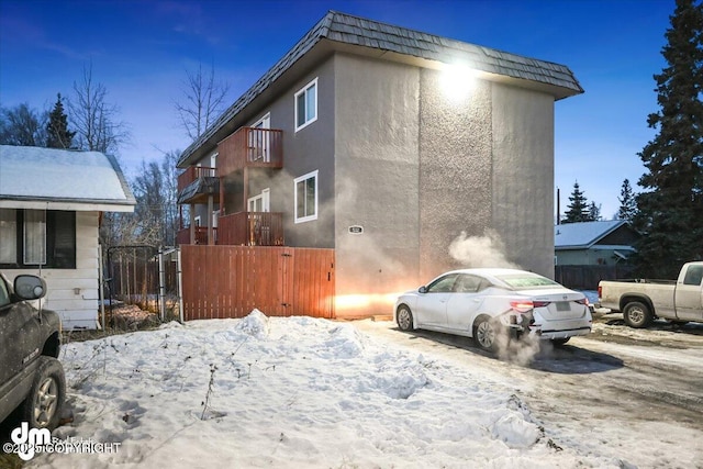 view of snowy exterior