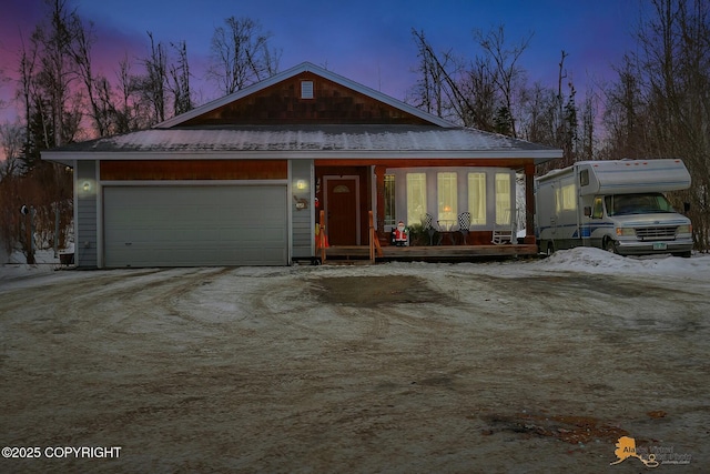 view of front facade with a garage