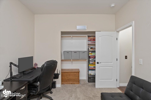 view of carpeted office