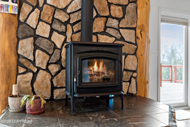 details with a wood stove