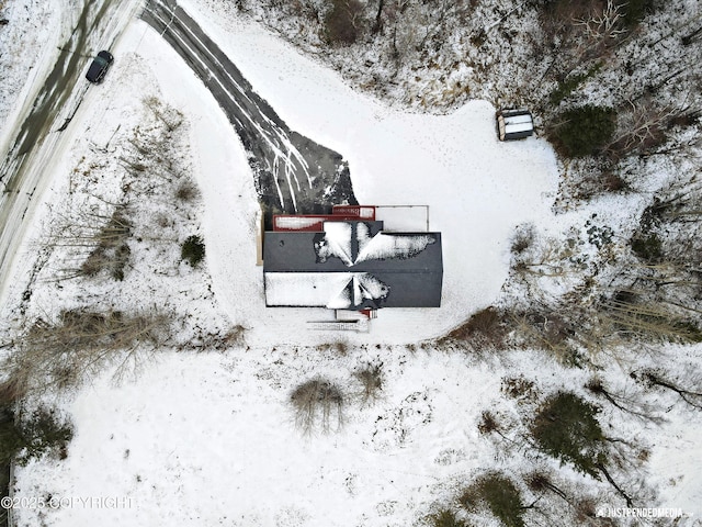 view of snowy aerial view