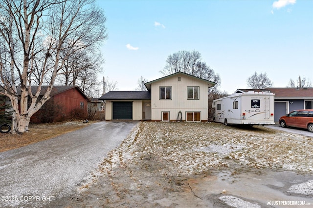 view of front of home with a garage