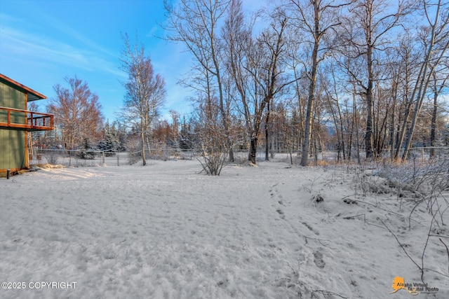 view of snowy yard