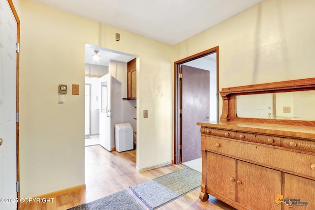 hall featuring light hardwood / wood-style flooring