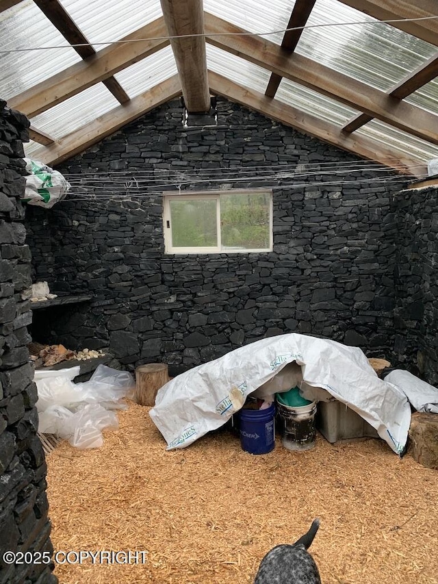 view of unfinished attic