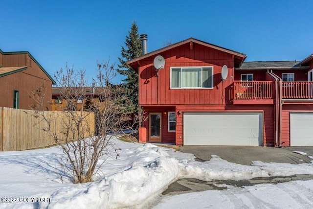 view of front of house with a garage