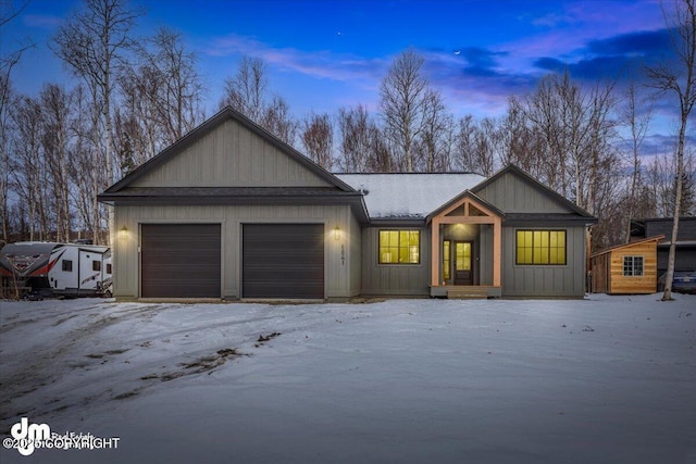 view of front of house with a garage