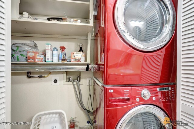 5450 E Alder Dr, Wasilla, AK 99654 - laundry area with laundry area and stacked washer / drying machine