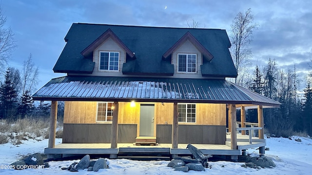 view of front of property with a porch