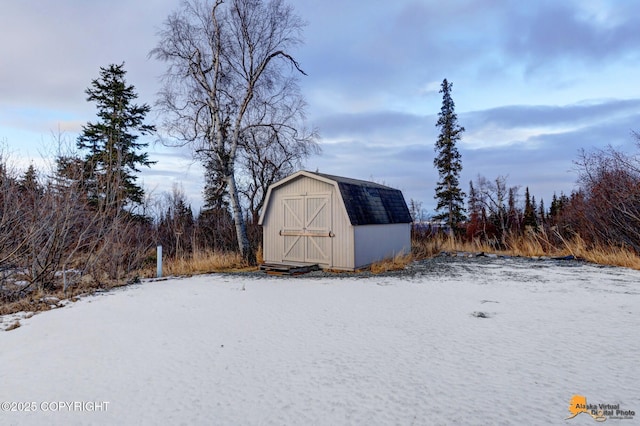 view of snow covered structure