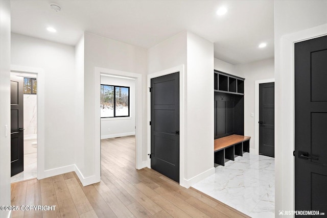 interior space featuring light wood-type flooring