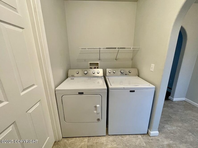 laundry area featuring washer and dryer