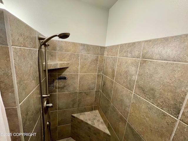 room details featuring a tile shower