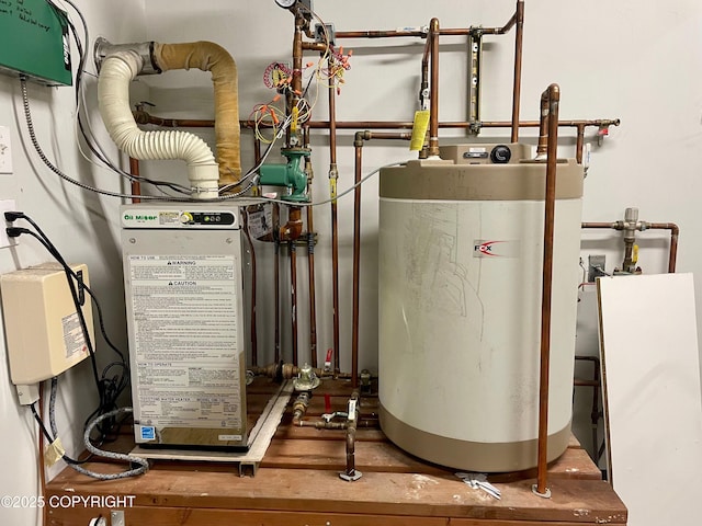 utility room with gas water heater