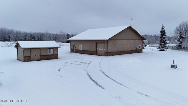 exterior space featuring a garage